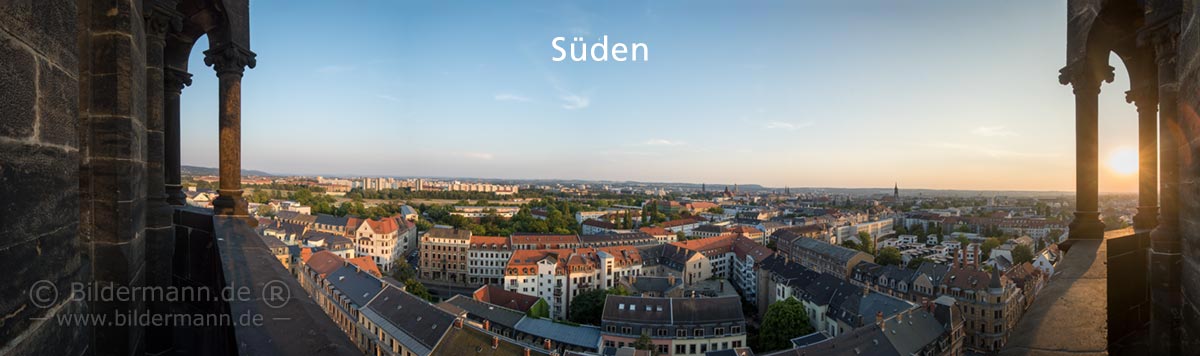 Dresden Neustadt Panorama von Lutherkirche in Richtung Sueden